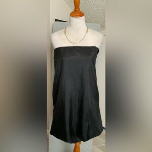 Handmade Black Strapless Bubble Hem Mini Dress with Pockets – Adjustable Fit